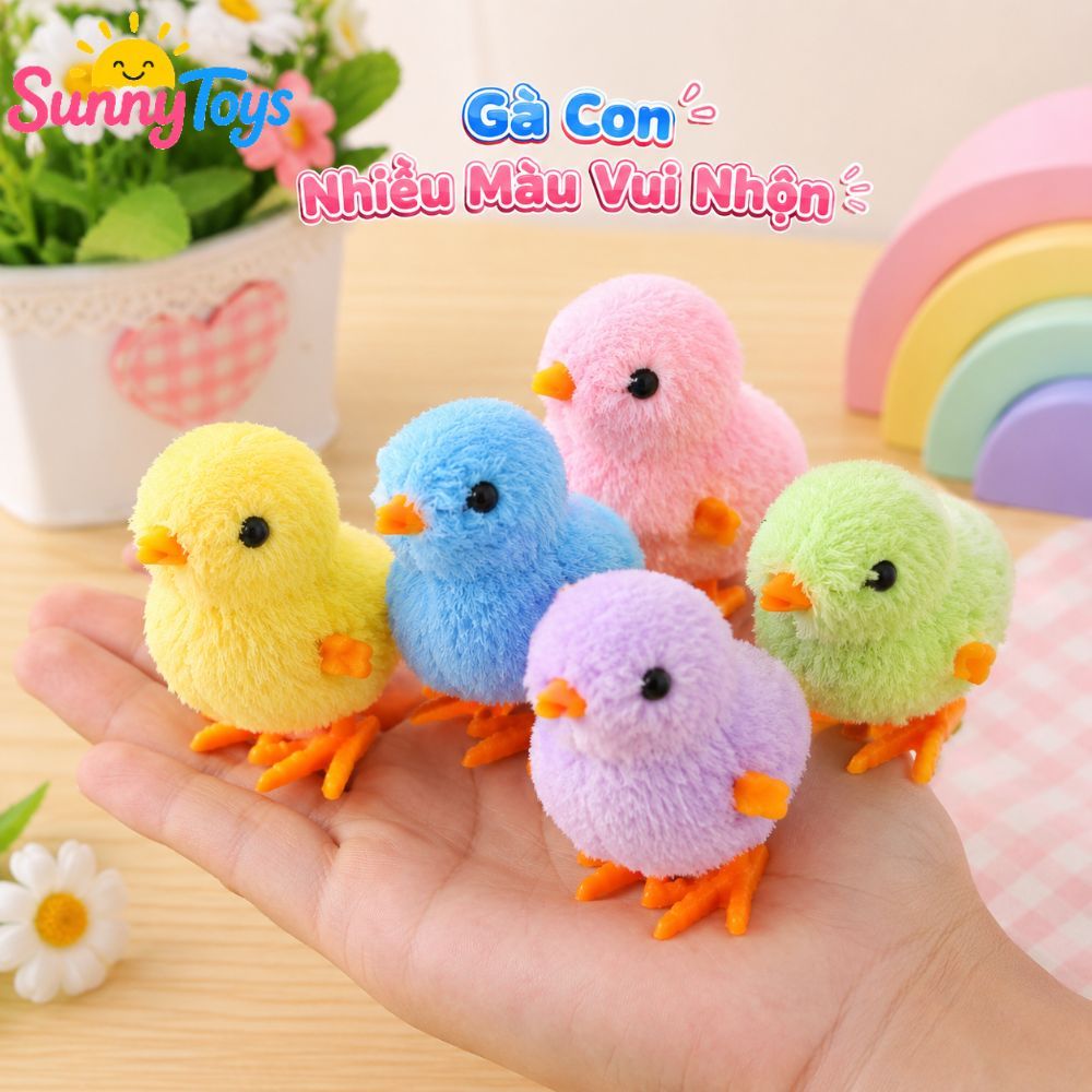 Set Gà Con Nhảy Lon Ton SunnyToys - 5 Món Lên Dây Cót Cho Bé Vui Chơi