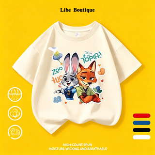 (Giao hàng trong 24 giờ) Áo Thun Unisex In Thỏ Và Cáo Hoạt Hình, Thoáng Mát Thấm Mồ Hôi