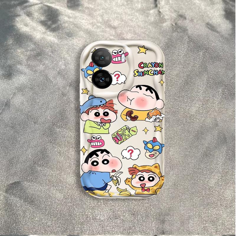 Ốp Silicon Hoạt Hình Cho OPPO A57 4G A77 4G A77S 4G 3D Bé Gái Vỏ Điện Thoại Mềm TPU Kitty Crayon Shin-chan Sinh Viên Chống Sốc Ốp Lưng