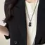 PNPIA- Vintage Nâu Hổ Mắt Đá Mặt Dây Chuyền Nelace Cho Nữ Thời Trang Dây Dài Áo Len Dây Xích Nelaces