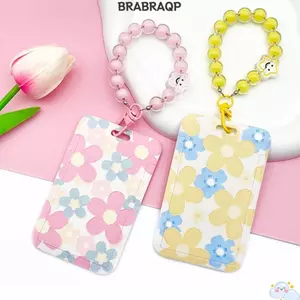 Vỏ thẻ BRBRAA, Hoa ngọt ngào có dây buộc tay áo bảo vệ thẻ, Dây đeo cổ dài di động Dây buộc trường học Văn phòng phẩm Thẻ ID / Xe buýt / Thẻ ngân hàng