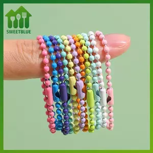 SWEET 100 Chiếc Bóng Hạt Dây Xích Phù Hợp Với Móc Chìa Khóa / Búp Bê / Nhãn Tay Thẻ Kết Nối Cho DIY Vòng Tay Trang Sức Làm Phụ Kiện 10cm n