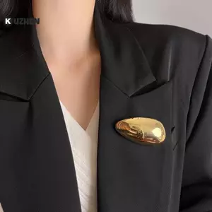 KUZHEN Hình Học Kim Loại Bóng Vỏ Trứng Thổ Cẩm Dành Cho Nữ Độc Đáo Tinh Tế Phù Hợp Với Corsage Chân Trang Sức Dự Tiệc Phụ Kiện Thời Trang HOT