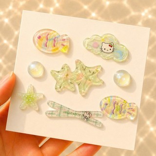 [ĐỘC QUYỀN]  Set Charm Gắn Dép Hello Kitty Vỏ Sò Tím Pastel Sao Biển Sứa Biển Ngọc Trai Trong Suốt Trang Trí Dép Cao Cấp