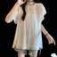 Áo sơ mi nữ BRABRAA, Áo voan ngắn tay, Áo voan cổ tròn dáng rộng vừa vặn chất lượng cao thông thường