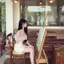 Phong cách nhẹ nhàng kiểu Pháp một vai xù hoa nữ mùa hè hoa ôm sát eo hẹp