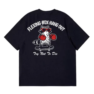 Áo thun nam Raccoon boxer in hình cổ tròn 100% Cotton cao cấp tay ngắn chơi trượt ván mát mẻ