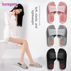 Dép phòng tắm BORAGETE, Dép Massage màu trơn PVC, Dép bấm huyệt chân chống trượt thoải mái cho nam giới