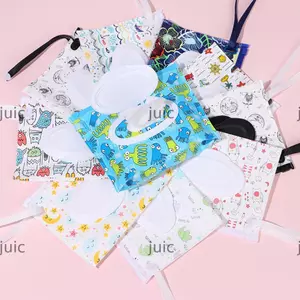 Túi đựng khăn ướt JUIC 1PC EVA di động có dây đeo Snap Hộp đựng khăn lau