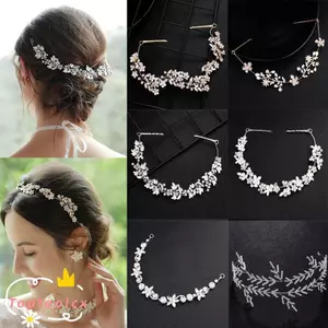 TOPTOOLCX Cô Dâu Hoa Băng Đô Quấn Tóc Trang Trí Tóc Nữ Mũ Hoa Mũ Đội Đầu Tiara Tóc Trang Sức