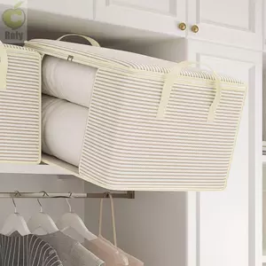 Túi đựng chăn bông ROLY, Túi đựng quần áo dày dung tích lớn, Dây kéo Thiết kế trong suốt Chống bụi Sọc dung lượng lớn để sử dụng tại nhà