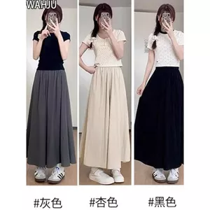 Kích thước lớn Yamamoto Culottes Eo cao ôm hơn trông rộng rãi thoải mái Quần ống rộng thông thường