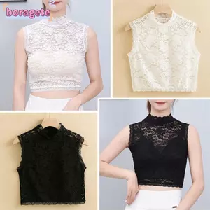 BORAGETE Cổ Giả Ren Hoa Có Thể Tháo Rời Áo Sơ Mi Nữ Cổ Giả