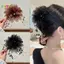 < Honeyba > Kẹp Tóc Hoa Lưới Thời Trang Nữ Cá Mập Đuôi Ngựa Kẹp Mũ Đội Đầu Tính Khí Tóc Hoa Vuốt Mũ Đội Đầu Đẹp