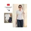 Áo sơ mi nữ CARDINA chất liệu thô thêu tay cộc dáng peplum cổ vuông 6AKC11