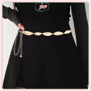 JRP Thời Trang Nữ Thắt Lưng Dây Xích Kim Loại Lá Thắt Lưng Dây Xích Có Váy Thắt Lưng Nữ Sang Trọng Thắt Lưng Cho Bãi Biển Mùa Hè JRP