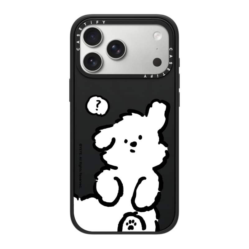 CASECASE X Câu Hỏi Mark Dog Case White Camera Ring Edition Matte Đen Cứng Hút Từ Tính Tác Động Dành Cho Apple IPhone 13 14 15 16 17 Pro Max Air Plus Có Hộp