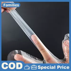 100 chiếc Găng tay nhựa thực phẩm Găng tay dùng một lần trong suốt Phụ kiện nhà bếp