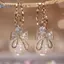 Kudosation 1 Ánh Sáng Sang Trọng Zircon Nơ Ngọc Trai Thả Bông Tai Nữ Cá Tính Thời Trang Thiết Kế Độc Đáo Bông Tai Cưới Trang Sức Đẹp