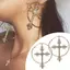 IAPPORTUNIA Vòng Bông Tai, Bông Tai Chữ Thập Pha Lê Bling Kim Loại, Phụ Kiện Trang Sức Punk Hàn Quốc Bông Tai Thời Trang Cho Nữ