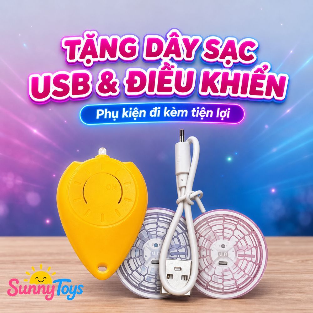 Quả Cầu Bay Ma Thuật Có Đèn LED SunnyToys - Quả Cầu Boomerang Tự Bay, Tự Quay Lại Tay Bé