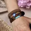 PNPIA- Vintage Phong Cách Bohemian Đính Hạt Vòng Tay Nam Nhiều Lớp Gỗ Đính Hạt Dừa Đính Hạt Dây Chuyền Trang Sức Phụ Kiện Quà Tặng