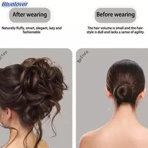 Bluelover Tổng Hợp Tóc Bun Chignon Lộn Xộn Xoăn Kẹp Tóc Co Giãn Scrunchy Giả Tóc Miếng Cho Nữ Kẹp Tóc Mới