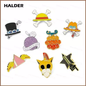 SQ11 ONE PIECE Anime Huy Hiệu Kim Loại Thổ Cẩm Túi Mặt Dây Chuyền Luffy Ace Pin Phụ Kiện Thời Trang Quà Tặng