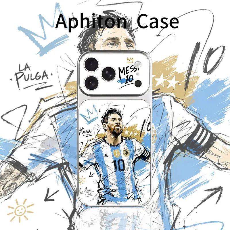 Ốp lưng Messi CR7 Haaland Neymar vẽ tay sketch phong cách thể thao thời trang cho nam giới iPhone 12/13/14/15/16 Pro Max