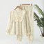 Phụ Nữ Cotton Dài Tay Váy Ngủ Bộ Đồ Ngủ Nữ Thường Ngày In Hoa Homewear Màu Be Đồ Ngủ