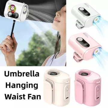 Quạt treo thắt lưng TIEZI, Quạt cầm tay cầm tay có thể sạc lại USB hoạt động yên tĩnh, Kẹp kẹp cầm tay mini trên quạt làm mát mini du lịch