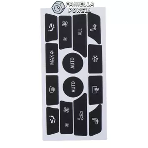 FANIELLAPOWELL Bộ sửa chữa nút Dash AC, Nhãn dán nút AC PVC chắc chắn hơn, Thiết kế nâng cấp Nhãn dán viền bên trong ô tô màu đen mờ Tương thích với BMW 5 Series 2009-2015