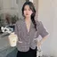 Houndstooth Tay Ngắn Phù Hợp Với Áo Khoác Nữ Mỏng Phong Cách Sang Trọng Nhỏ Phù Hợp Với Cardigan Top Pháp Ngắn Phong Cách 6.23