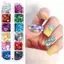 GILL Nail Art Sequins, 12 Lưới Laser Sáng Bóng Móng Tay Lấp Lánh Mảnh, Hình Chữ Nhật Hình Vuông Hình Ba Chiều Trang Trí Móng Tay Phụ Kiện Làm Móng Tay Pháp
