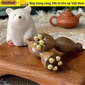 SUNKISSD Lotus Seedpod Massage, Massage mặt Lotus Seedpod Shape Gua Sha Tool, Gậy massage Chăm sóc da Dụng cụ massage mặt Dụng cụ làm đẹp