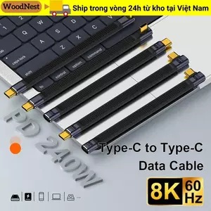 Cáp USB4.0 WOODNEST 40Gbps, Chip đánh dấu điện tử linh hoạt USB C sang Type C, Dây nối dài máy tính xách tay 8K 60HZ