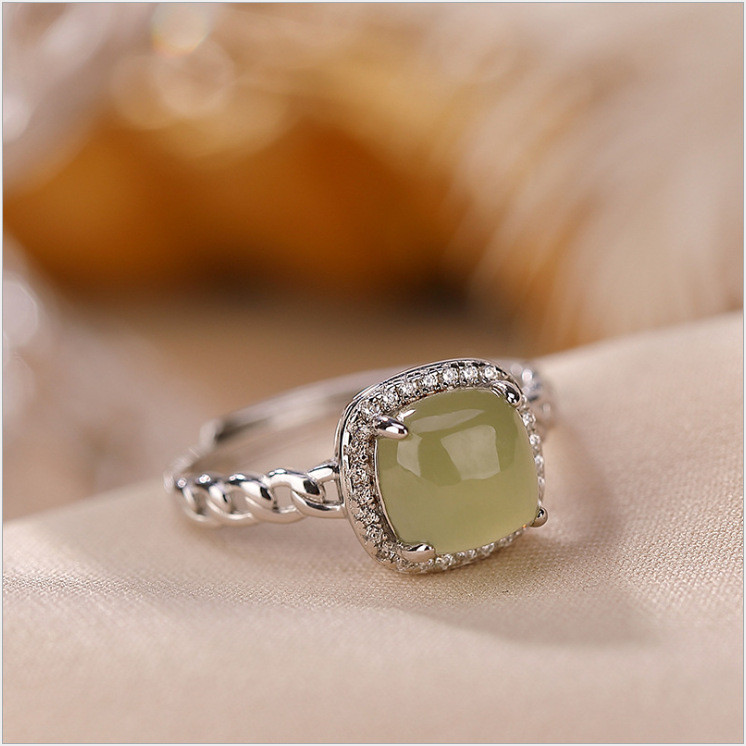 Nhẫn vuông sapphire bạc S925