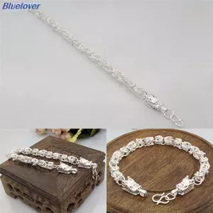Bluelover Thời Trang Mới Mạ Bạc Thiết Kế Rồng Vòng Tay Lắc Tay Dây Xích Nam Vòng Tay Quà Tặng Mới