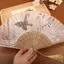 Quạt thủ công phong cách Trung Quốc Động cơ đám cưới Quạt cầm tay có thể gập lại Thiết kế trang phục cổ xưa Trang trí nhà cửa [VN]
