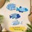Tranh Treo Tường Gỗ Hình Đàn Cá Decor Biển Trang Trí Phòng Tắm Phòng Khách Phòng Ngủ