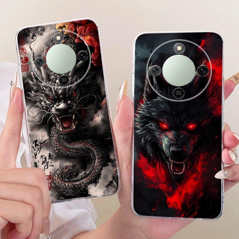 Ốp Điện Thoại May Mắn May Mắn Cho Honor X9d 5G x70 Magic8 Lite Ốp Lưng Hoạt Hình Rồng Và Hổ Mát Ốp Lưng Silicon Mờ Mềm