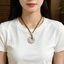Dây da cổ điển chống phai màu thu hút sự giàu có và tài lộc, quà tặng cho người lớn tuổi và bạn gái, vòng cổ