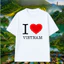（Giao hàng 24h）Angela Áo Thun Việt Nam I LOVE VIETNAM In Hình Du Lịch Nam Nữ Unisex Cổ Tròn Chất Cotton Local Brand