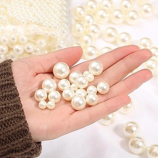 Hạt Ngọc Trai Nhựa ABS Có Lỗ Không Lỗ 4mm 6mm 8mm 10mm 12mm Loại Tốt Xỏ Charm Làm Hoa Xỏ Vòng Đính Áo Trang Trí Handmade