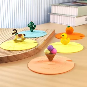 Lời Tốt Lành Hồng Ruyi Nắp Cốc Influencer Silicone Nắp Cốc Cốc Cốc Cốc Gốm Cốc Trà Đa Năng Nắp Tròn 26.6.24