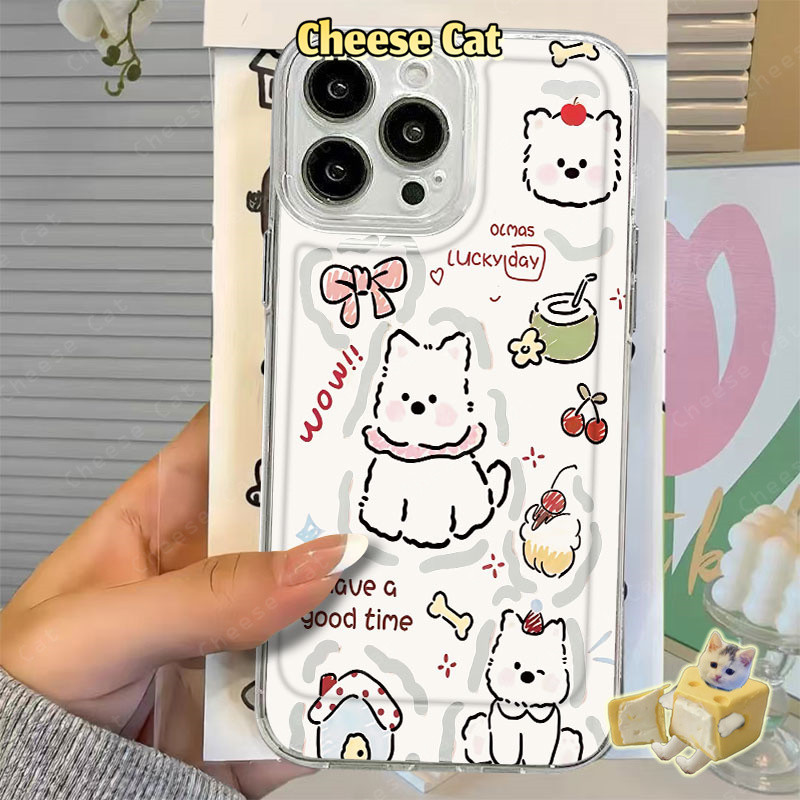 Dễ Thương Dừa Tây Nguyên Chó Ốp Lưng iPhone cho iPhone 17 Pro 16 15 14 Plus 11 12 13 Pro Max XR Xs Max 7 8 Plus