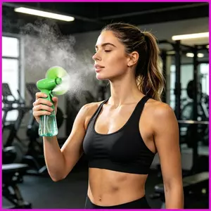 Quạt cầm tay có sương mù Mini cầm tay chạy bằng pin Quạt phun sương cá nhân yên tĩnh cho bàn gia đình Văn phòng trường học lyuvn