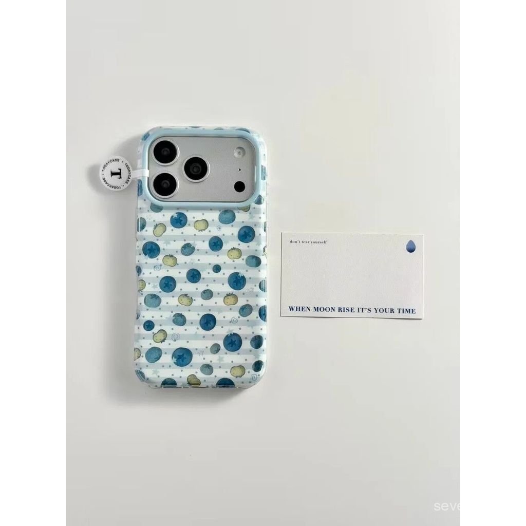 Ốp Điện Thoại Thích Hợp Cho iPhone XS XR 11 12 13mini 14 15 16 17 Pro max Plus Air Polka Dot Stripes Blueberry Vỏ Bảo Vệ Chống Sốc Bao Gồm Tất Cả DKQX