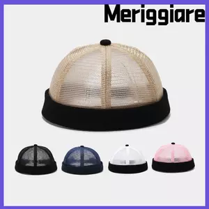 MERIGGIARE Lưới không vành Skullcap, Mũ beanie thoáng khí không vành lưới, Vòng đeo tay cuộn cổ điển Mũ mùa hè Unisex thoáng khí dành cho nam giới
