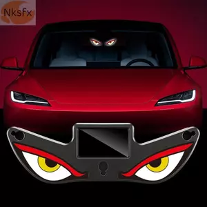 Đèn Neon ô tô chạy bằng NKSFX, Đèn rung màn hình động trên đèn LED thông minh, cốc hút không dây Đèn xung quanh mắt mát mẻ